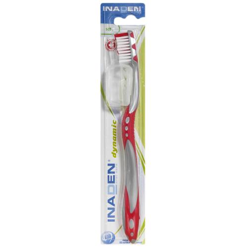Inaden Dynamic Soft Toothbrush Μαλακή Οδοντόβουρτσα για Βαθύ Καθαρισμό 1 Τεμάχιο - Κόκκινο
